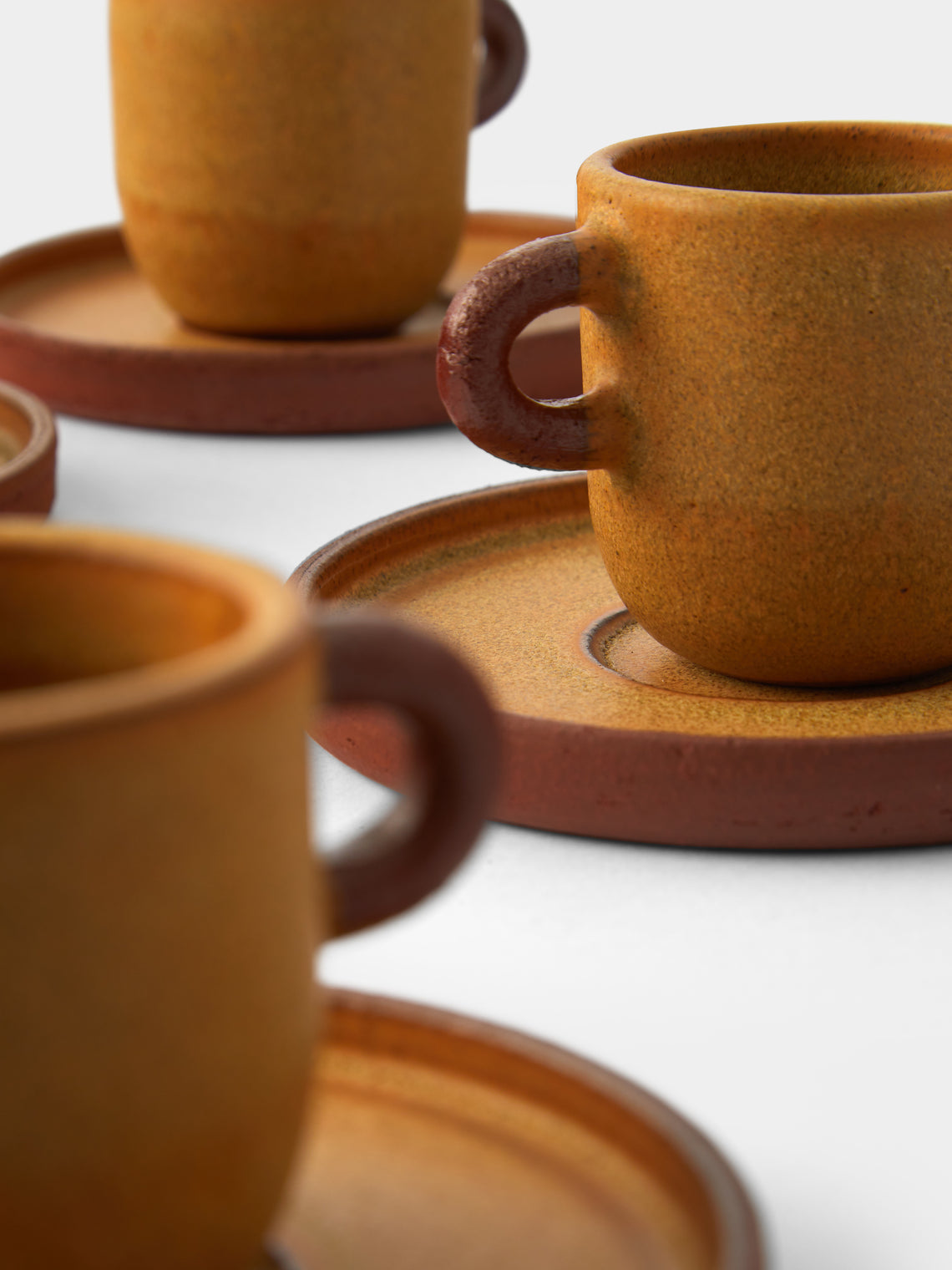 Andrea Tsang - Terra Stoneware Espresso Cups and Saucers (Set 4) -  - ABASK