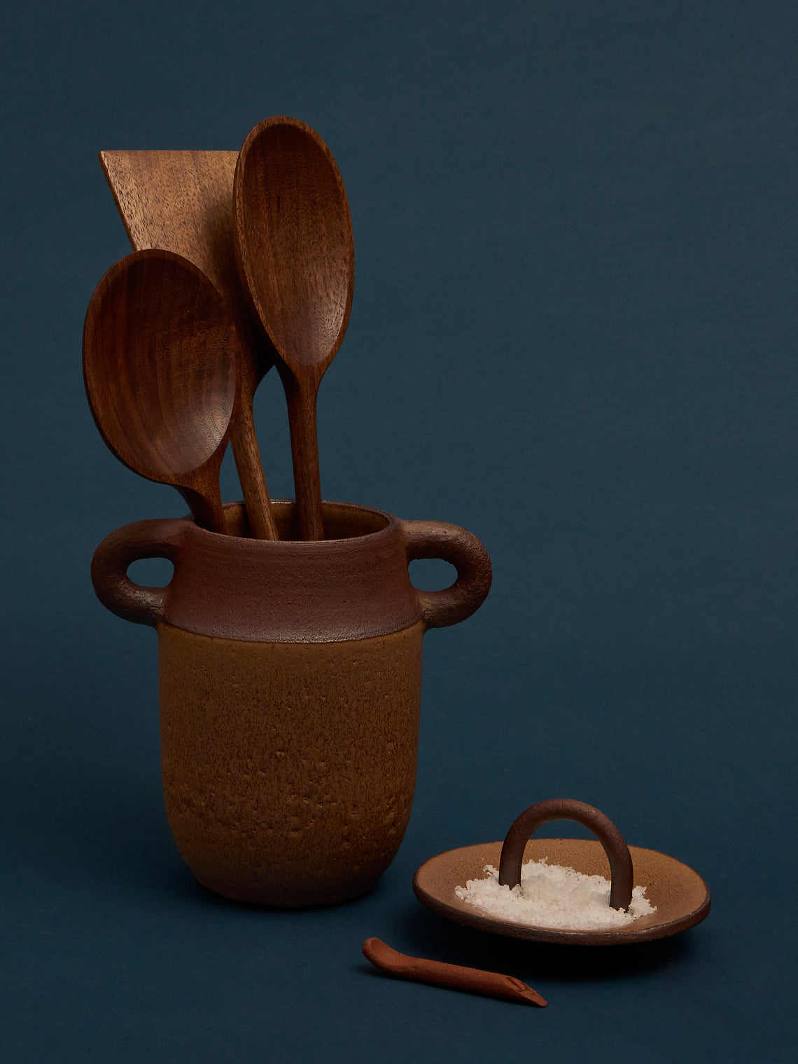 Andrea Tsang - Terra Stoneware Utensil Pot and Spice Pincher -  - ABASK