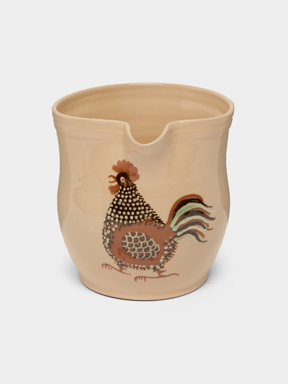 Poterie d’Évires - Chickens Hand-Painted Ceramic Rounded Jug -  - ABASK
