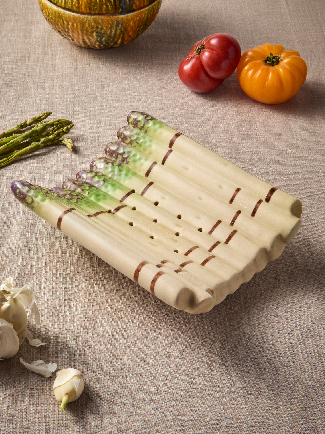 Antique and Vintage - 1950s Pol Chambost Ceramic Asparagus Dish - Multiple - ABASK