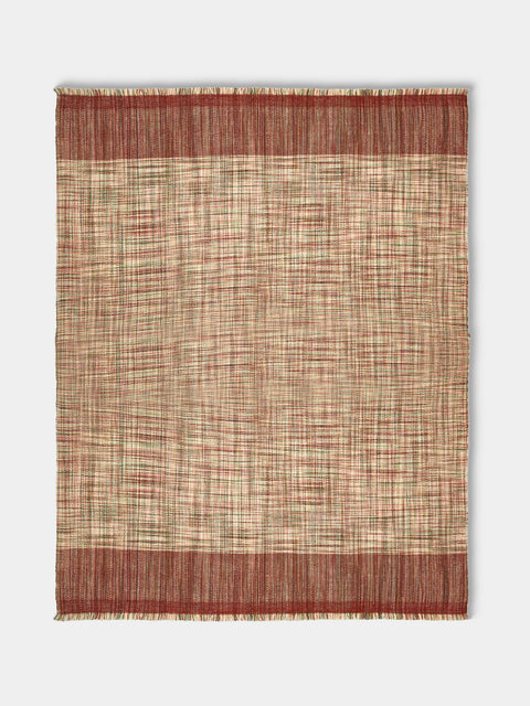Me & K - Textured Cashmere Throw (75in/1.9m) - Red - ABASK