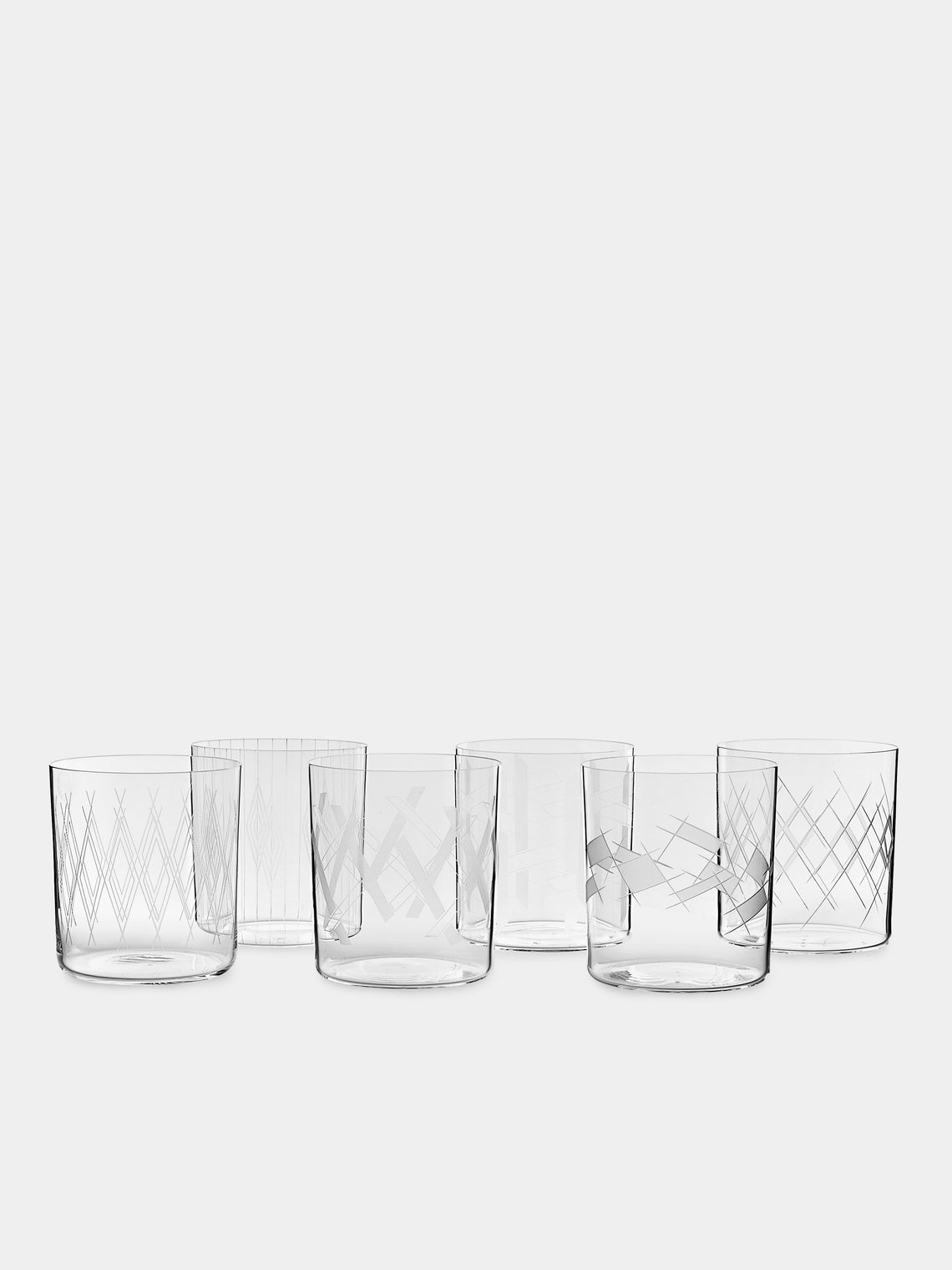 Lobmeyr - Neo Series VI Hand-Engraved Crystal Double Old Fashioned Collection - Clear - ABASK