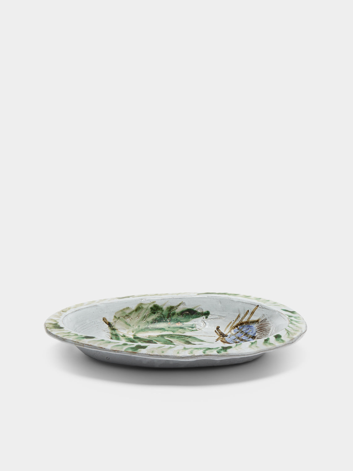 Antique and Vintage - 1950s Albert Thiry Ceramic Platter - White - ABASK