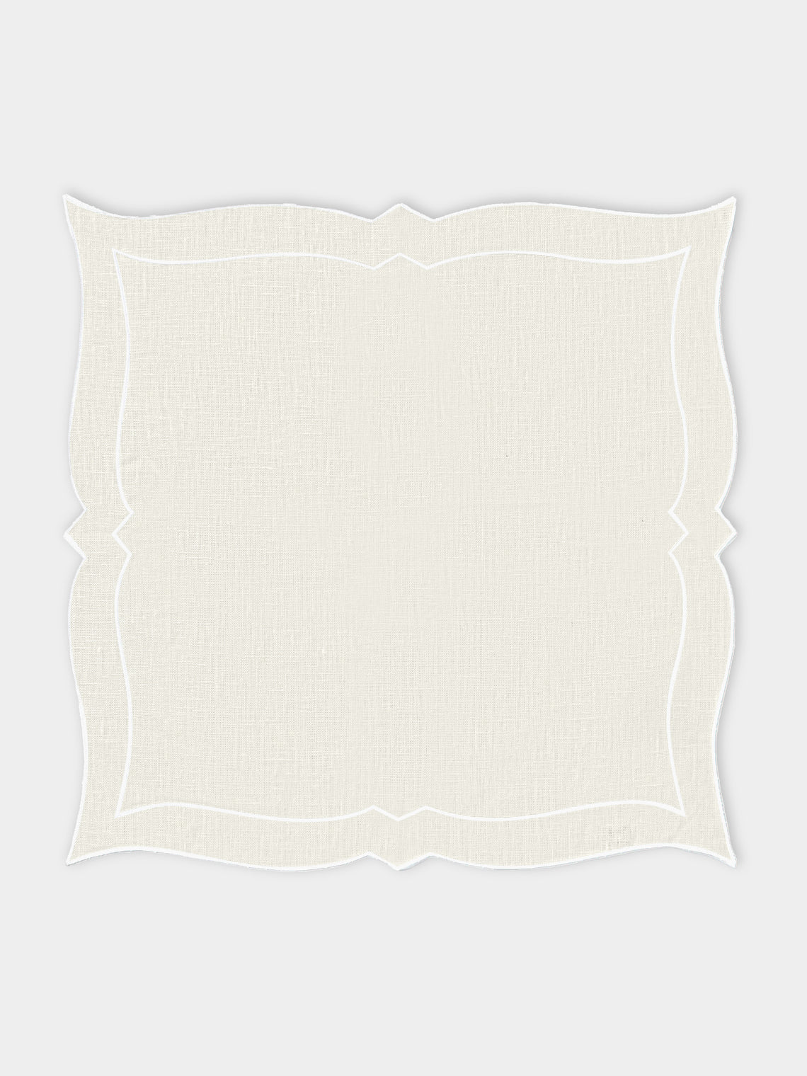 La Gallina Matta - Parentesi Linen Napkins (Set of 4) - White - ABASK - 