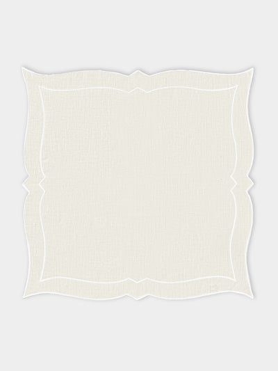 La Gallina Matta - Parentesi Linen Napkins (Set of 4) - White - ABASK - 