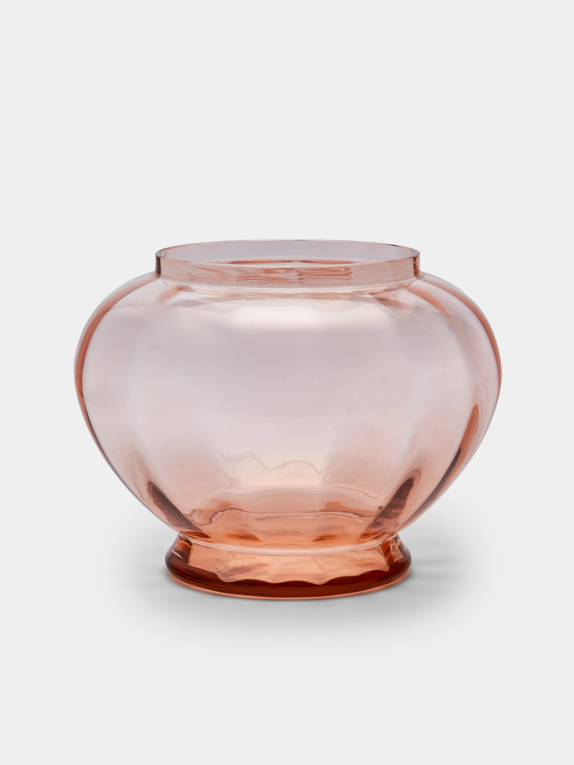 Antique and Vintage - Mid-Century Glass Vase - Pink - ABASK - 