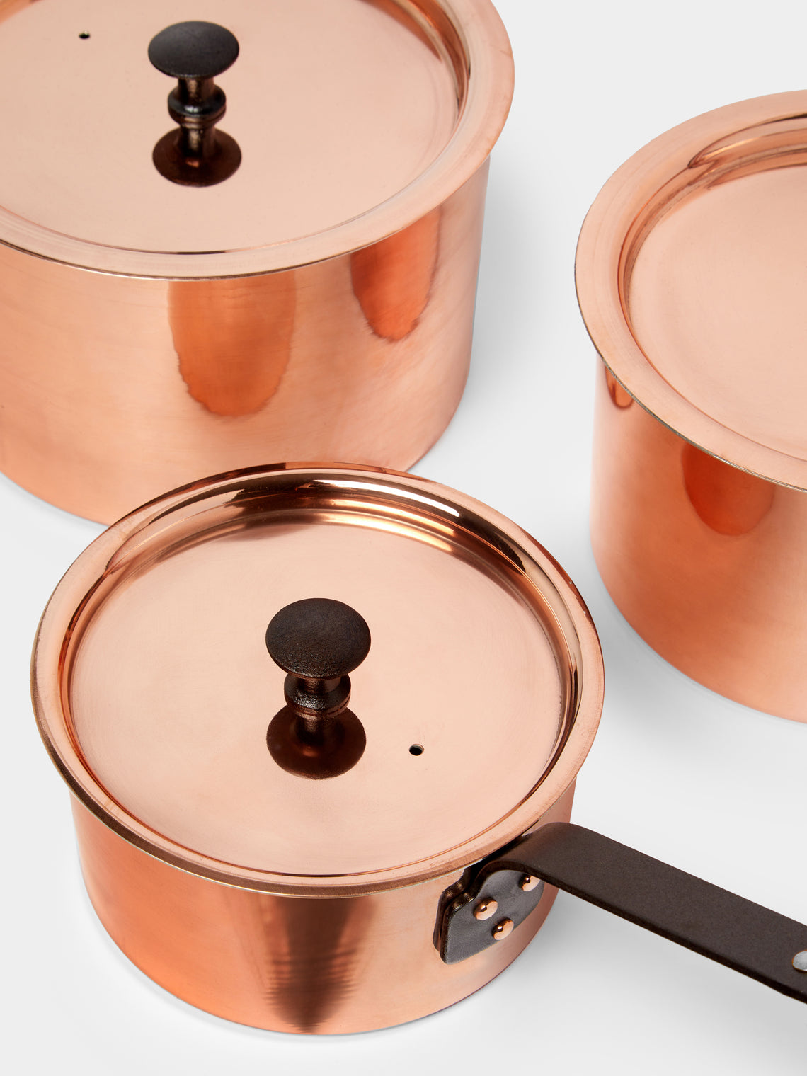 Netherton Foundry - Spun Copper Lidded Saucepans (Set of 3) -  - ABASK