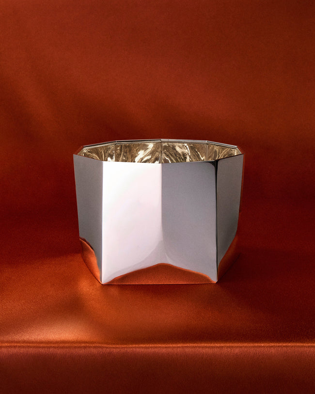 San Lorenzo - 1971 Afra and Tobia Scarpa Polygonal Sterling Silver Vase (7.5in/19cm) - Silver - ABASK