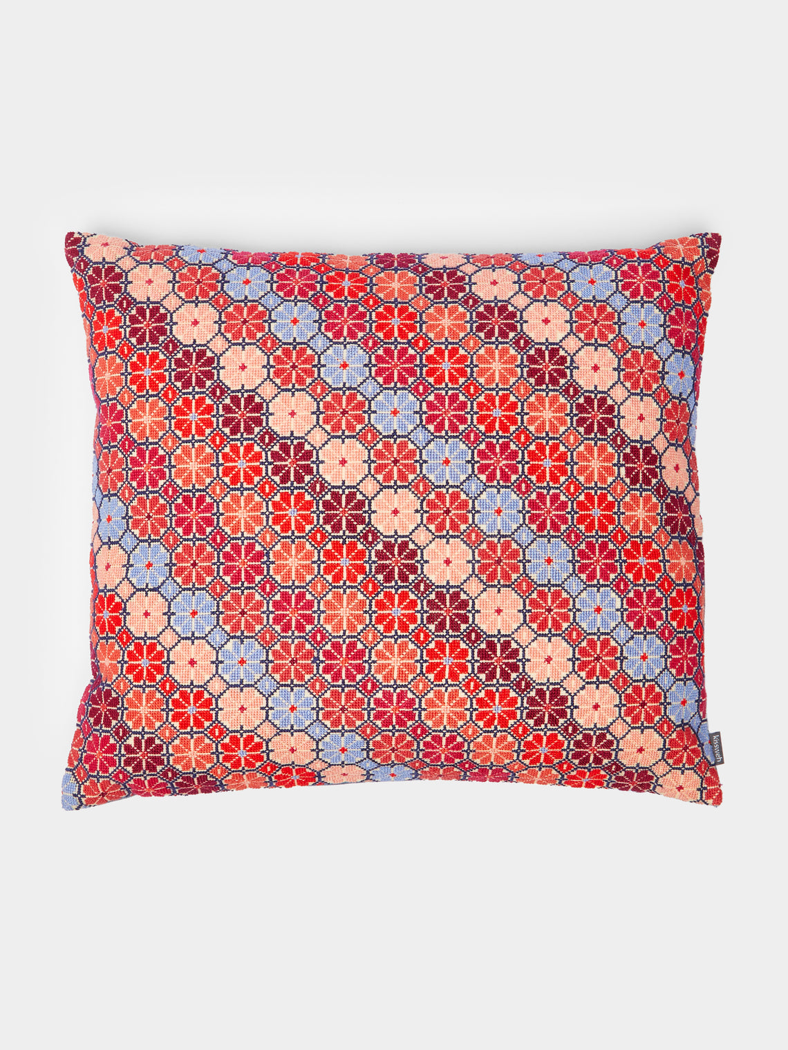 Kissweh - Damask Rose Hand-Embroidered Cotton Cushion -  - ABASK - 