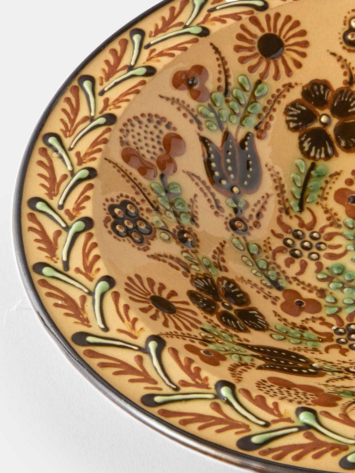 Poterie d’Évires - Flowers Hand-Painted Ceramic Small Serving Bowl - Cream - ABASK