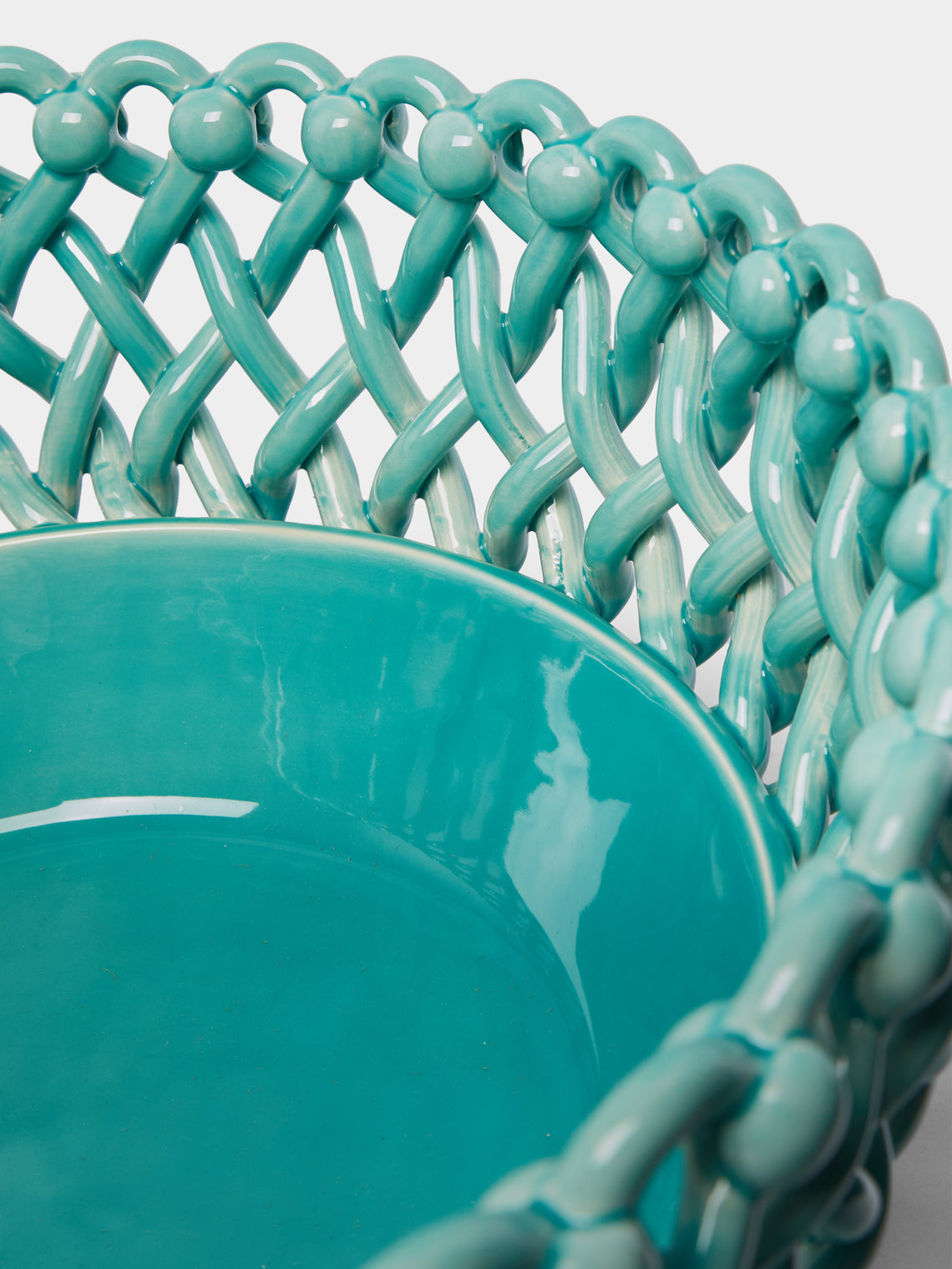 Maison Pichon Uzès - Hand-Glazed Ceramic Braided Serving Bowl -  - ABASK