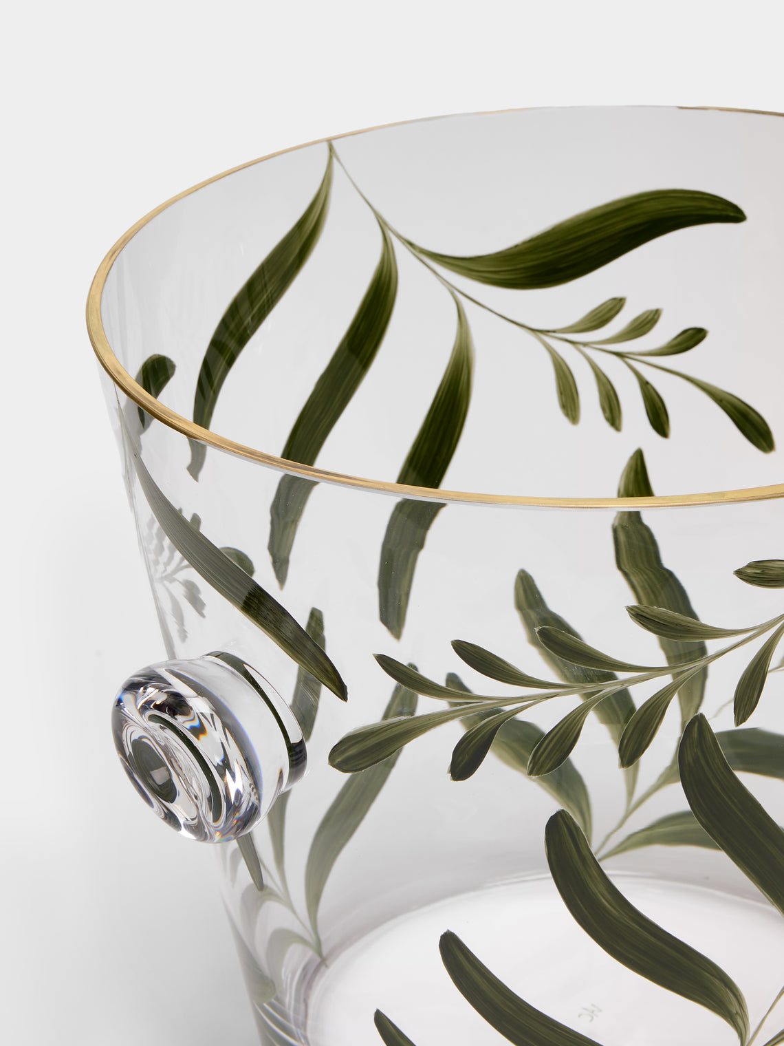 Los Vasos de Agua Clara - Saanen Hand-Painted Crystal Champagne Cooler - Green - ABASK