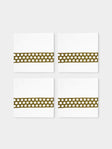 The Table Love - The Rattan Weave Hand-Embroidered Linen Napkins (Set of 4) - Ivory - ABASK - 