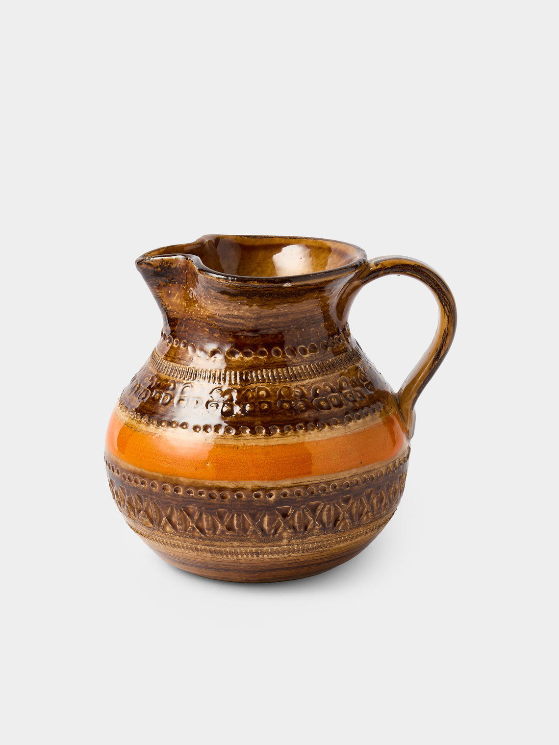 Antique and Vintage - 1970s Bitossi Ceramiche Sahara Ceramic Jug - Brown - ABASK - 