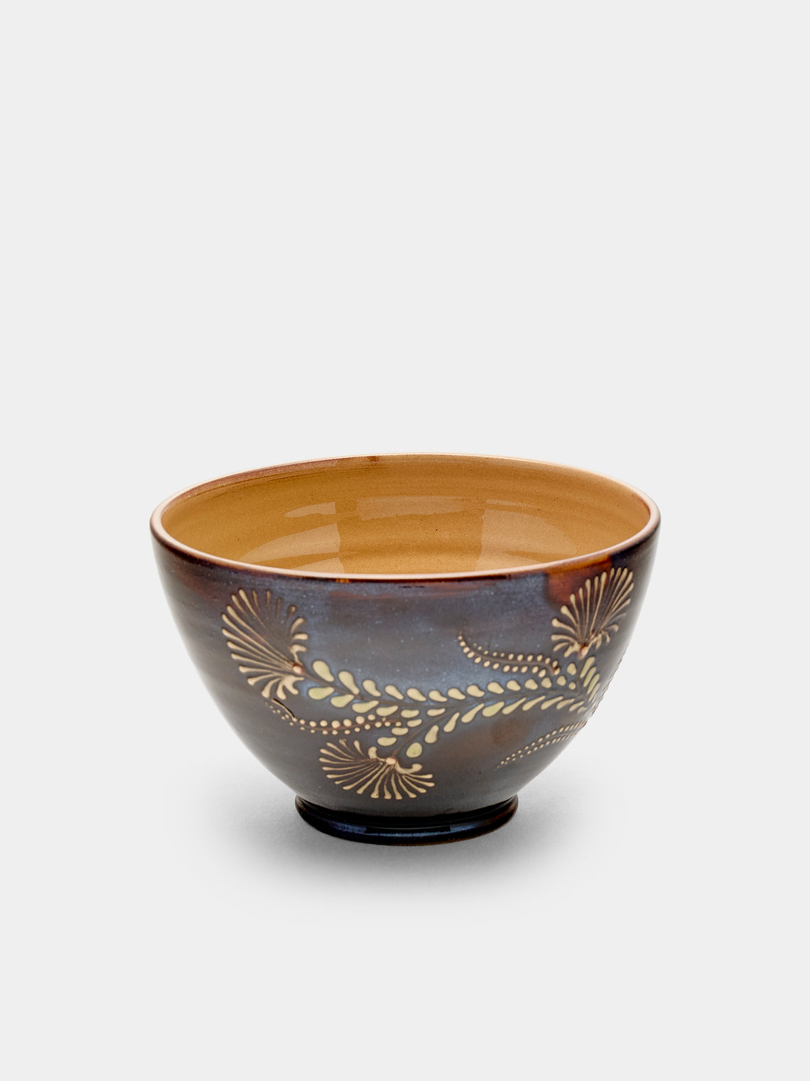 Poterie d’Évires - Flowers Hand-Painted Ceramic Bowls (Set of 6) - Dark brown - ABASK