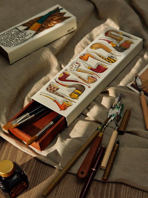 Fornasetti - Piccole Pipe Hand-Painted Wood Box -  - ABASK