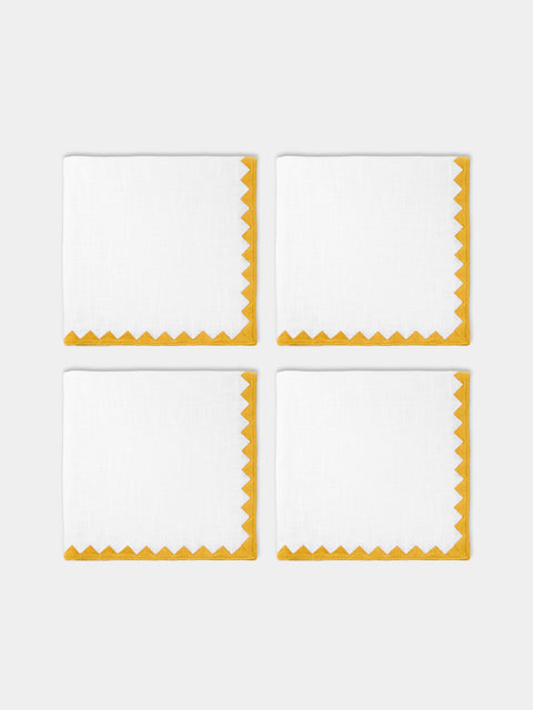 HMA | Blank Space - Ziggy Embroidered Napkins (Set of 4) - White - ABASK