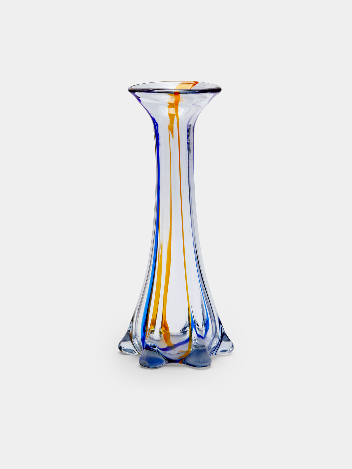 Antique and Vintage - Mid-Century Glass Vase - Clear - ABASK - 