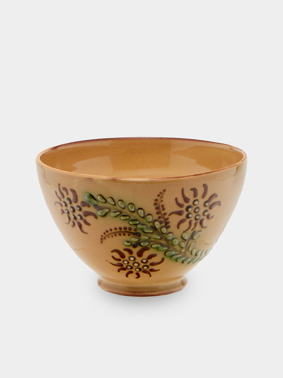 Poterie d’Évires - Flowers Hand-Painted Ceramic Bowls (Set of 6) - Cream - ABASK