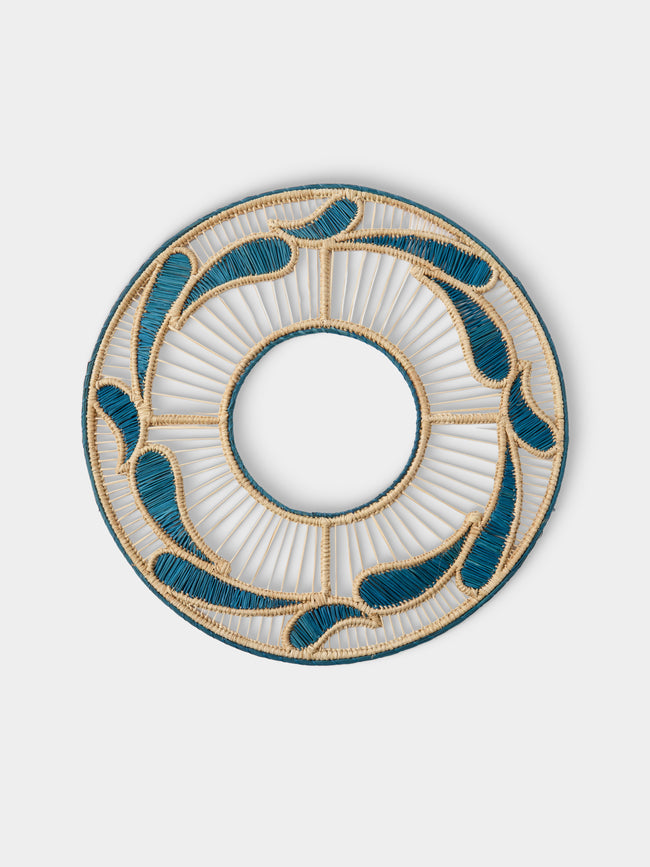 Artesanías del Atlántico - | Set of 4 | Mimbre Handwoven Palm Placemats - Blue - ABASK - 