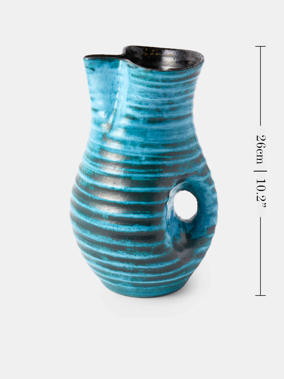 Antique and Vintage - 1950s Accolay Handled Vase - Blue - ABASK