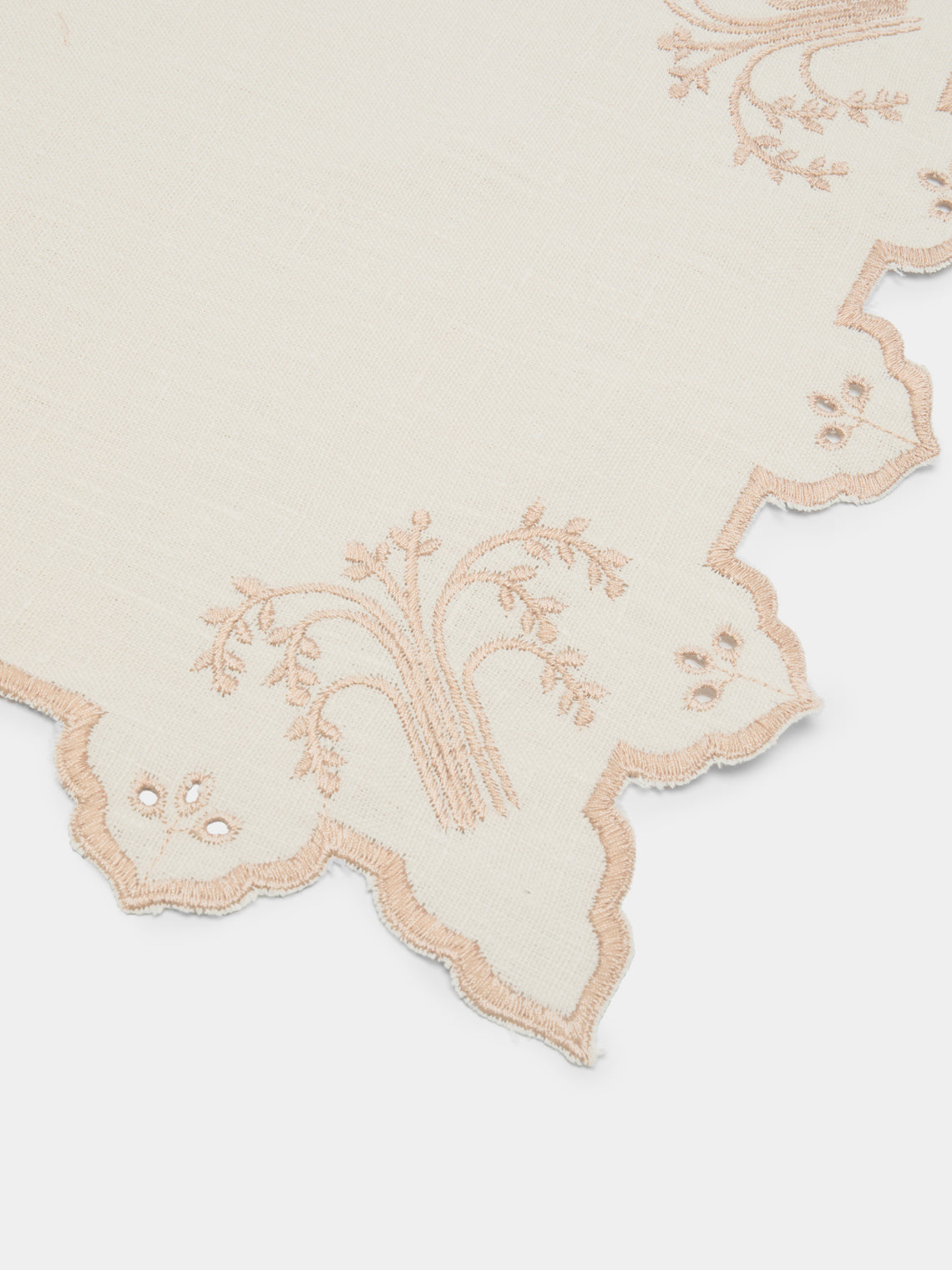 Borgo delle Tovaglie - Eden Embroidered Linen Placemats (Set of 4) - Natural - ABASK