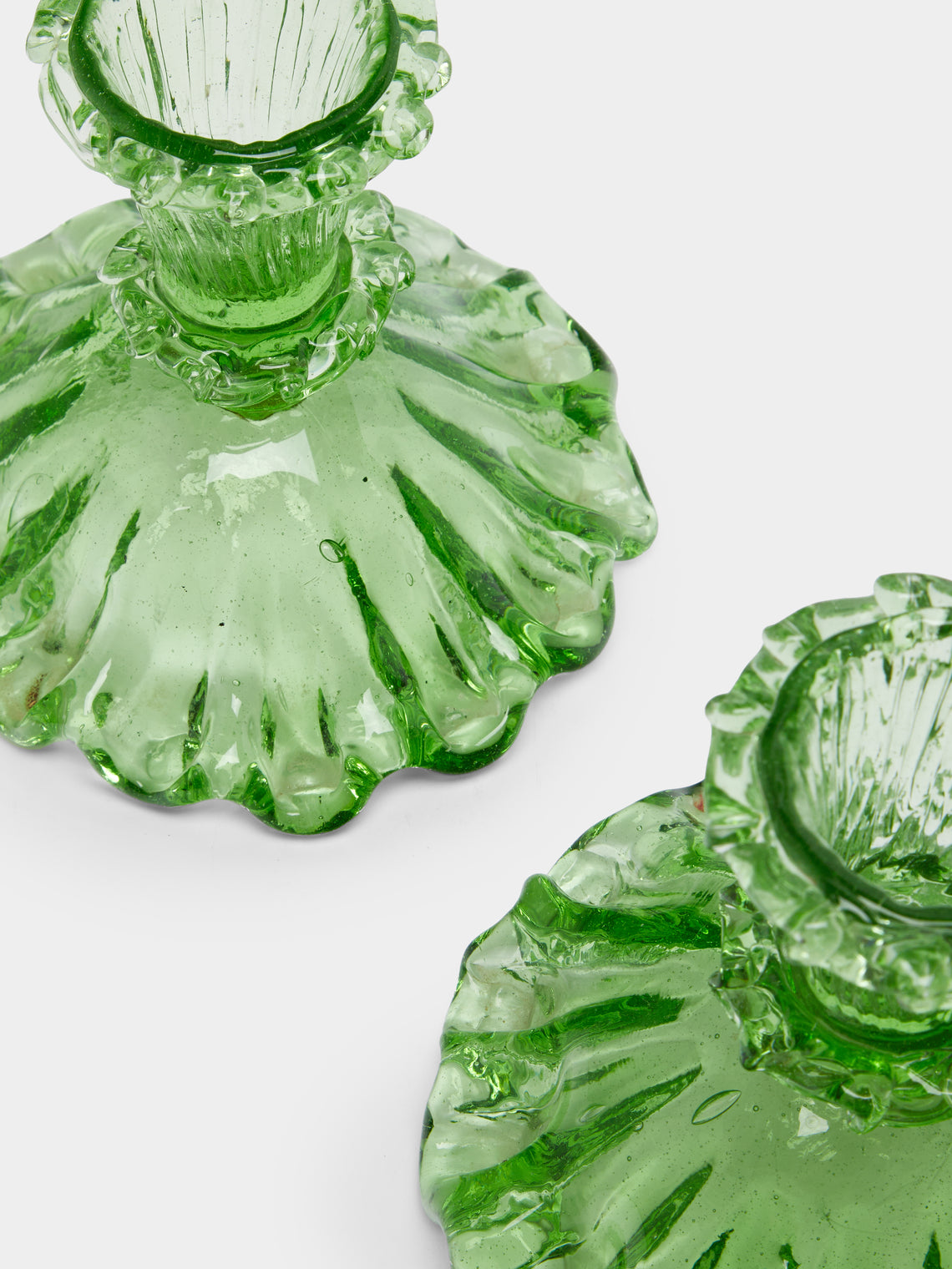 Antique and Vintage - 1930s Ercole Barovier Glass Candle Holders (Set of 2) -  - ABASK
