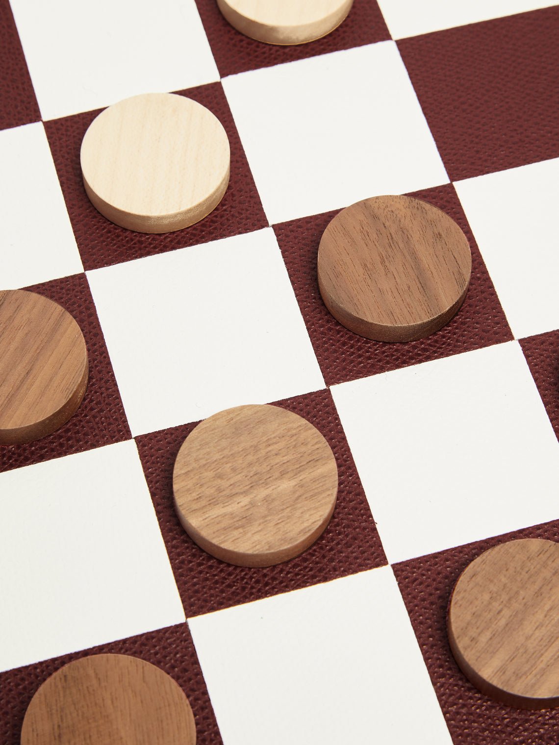 Giobagnara - Leather Triple Checkers, Chess and Dominoes Compendium - Burgundy - ABASK