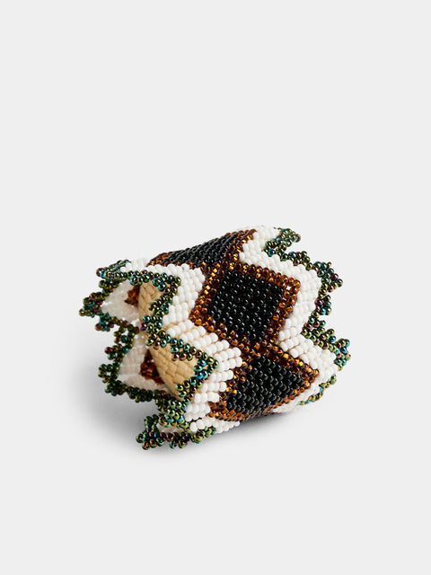 CasaLatina - Beaded Napkin Rings (Set of 4) - Green - ABASK - 