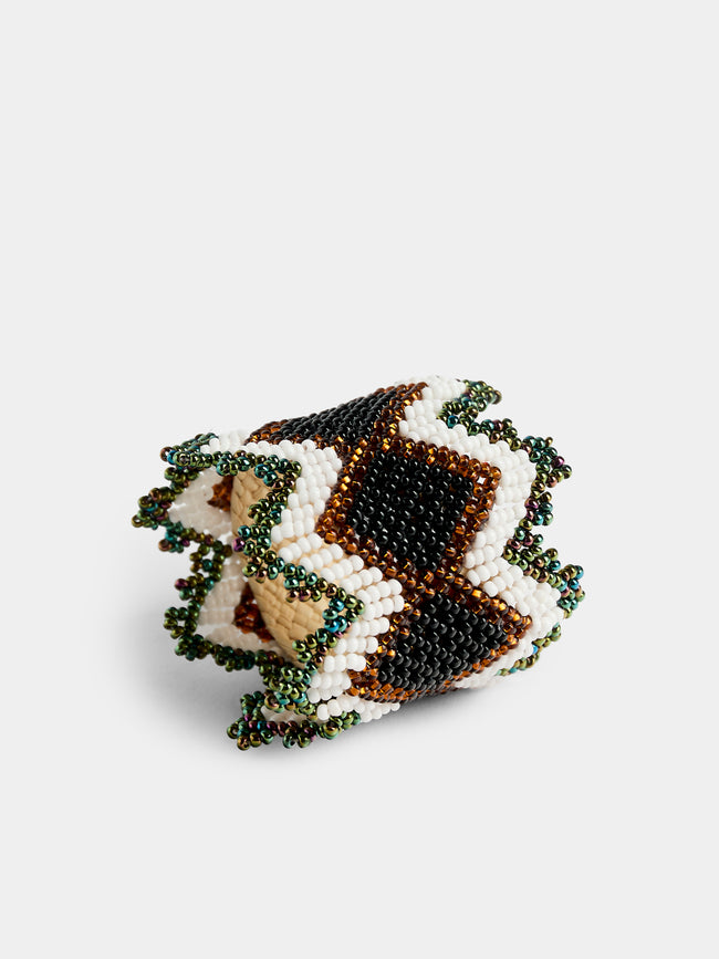 CasaLatina - Beaded Napkin Rings (Set of 4) - Green - ABASK - 