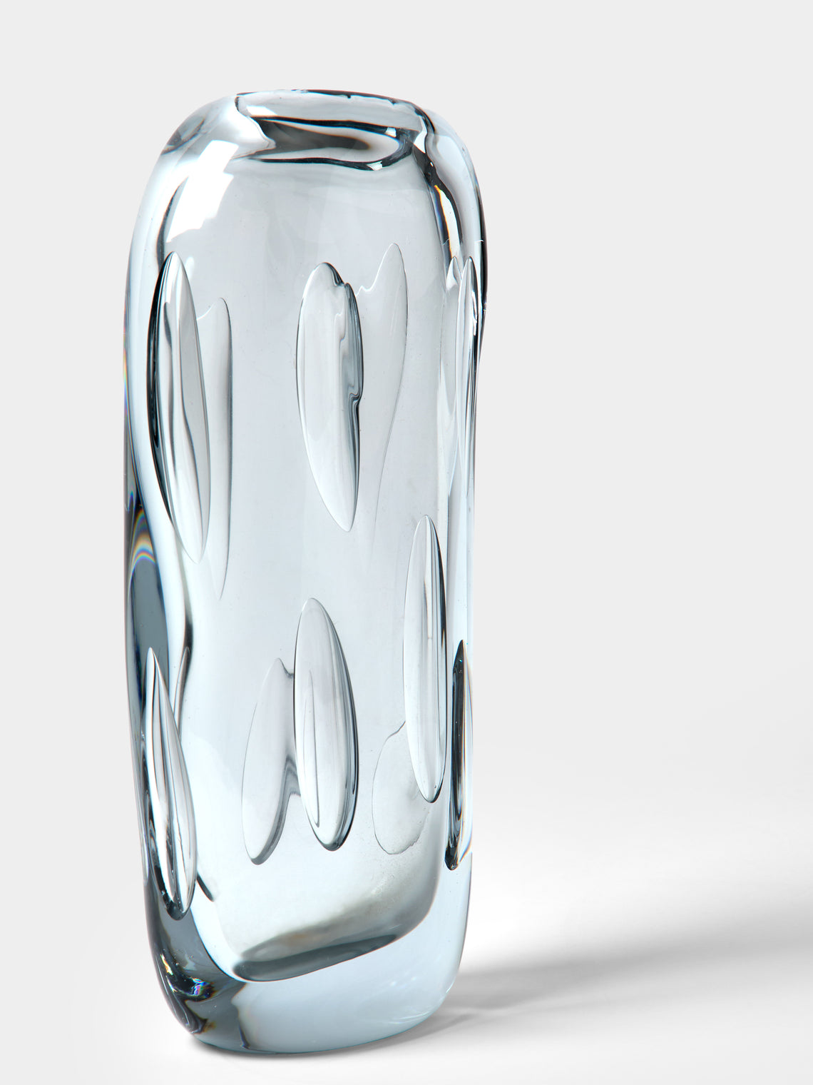 Antique and Vintage - 1960s Blob Crystal Vase (12in/30cm) - Clear - ABASK