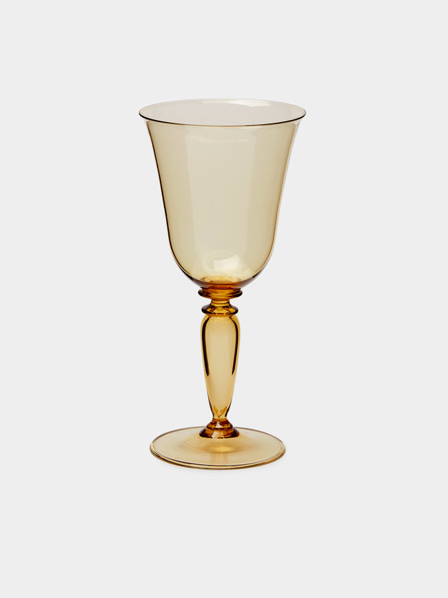 Yali Glass - Roma Hand-Blown Murano Red Wine Glasses (Set of 2) - Yellow - ABASK- 