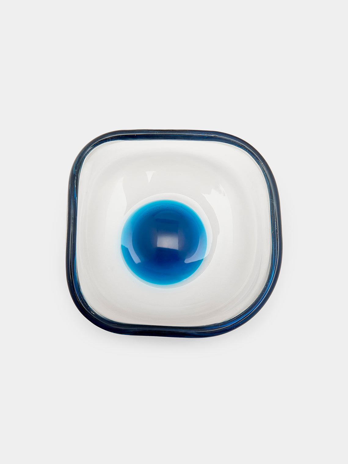 Antique and Vintage - 1980s Venini Murano Glass Ashtray - Blue - ABASK