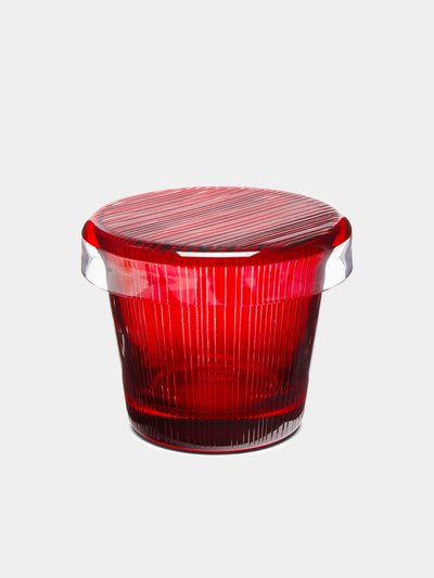 Hirota Glass - Edo Kiroko Hand-Cut Lidded Glass - Red - ABASK - 