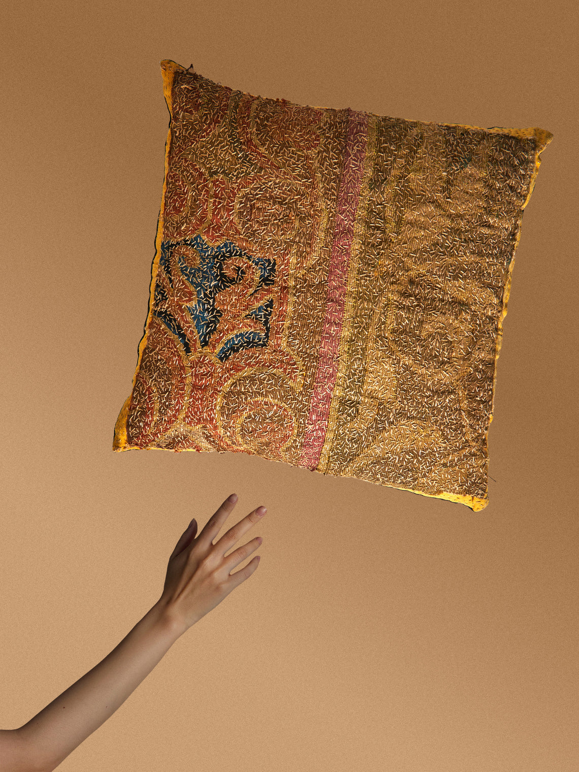By Walid - 19th-Century Napoleon III Aubosson Tapestry Damask Cushion (21.5in/55cm) - Multiple - ABASK