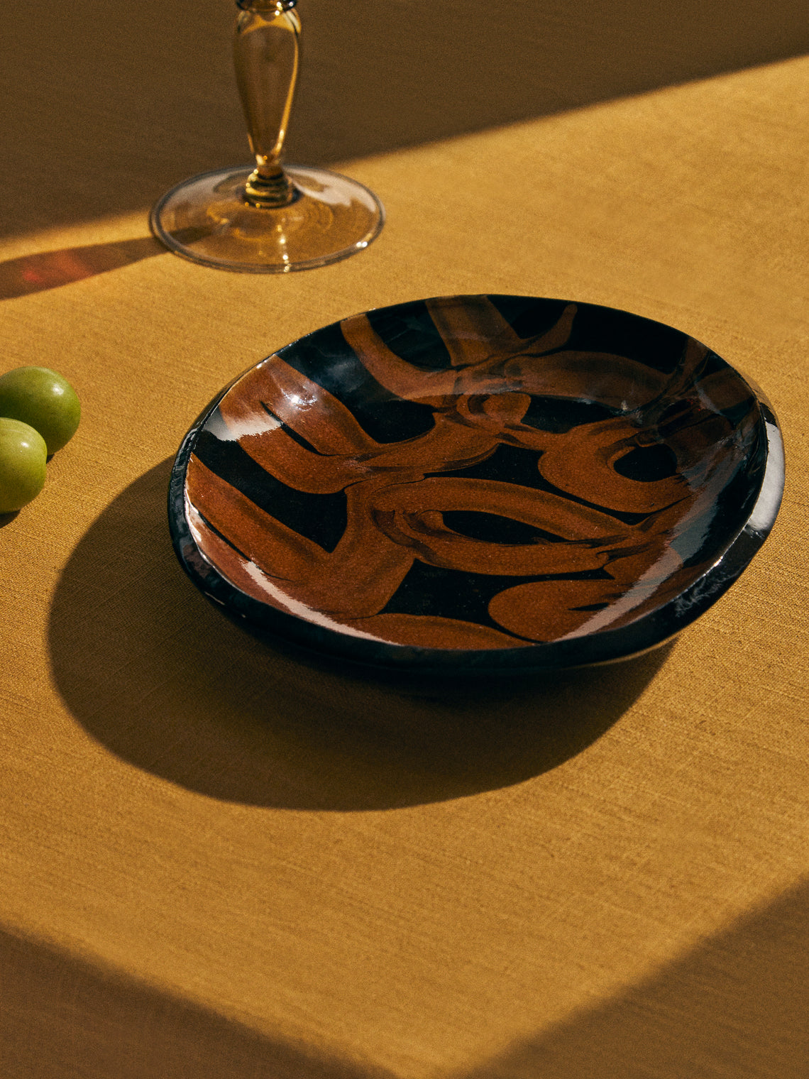 Aono Pottery - Slipware Oval Dish - Brown - ABASK