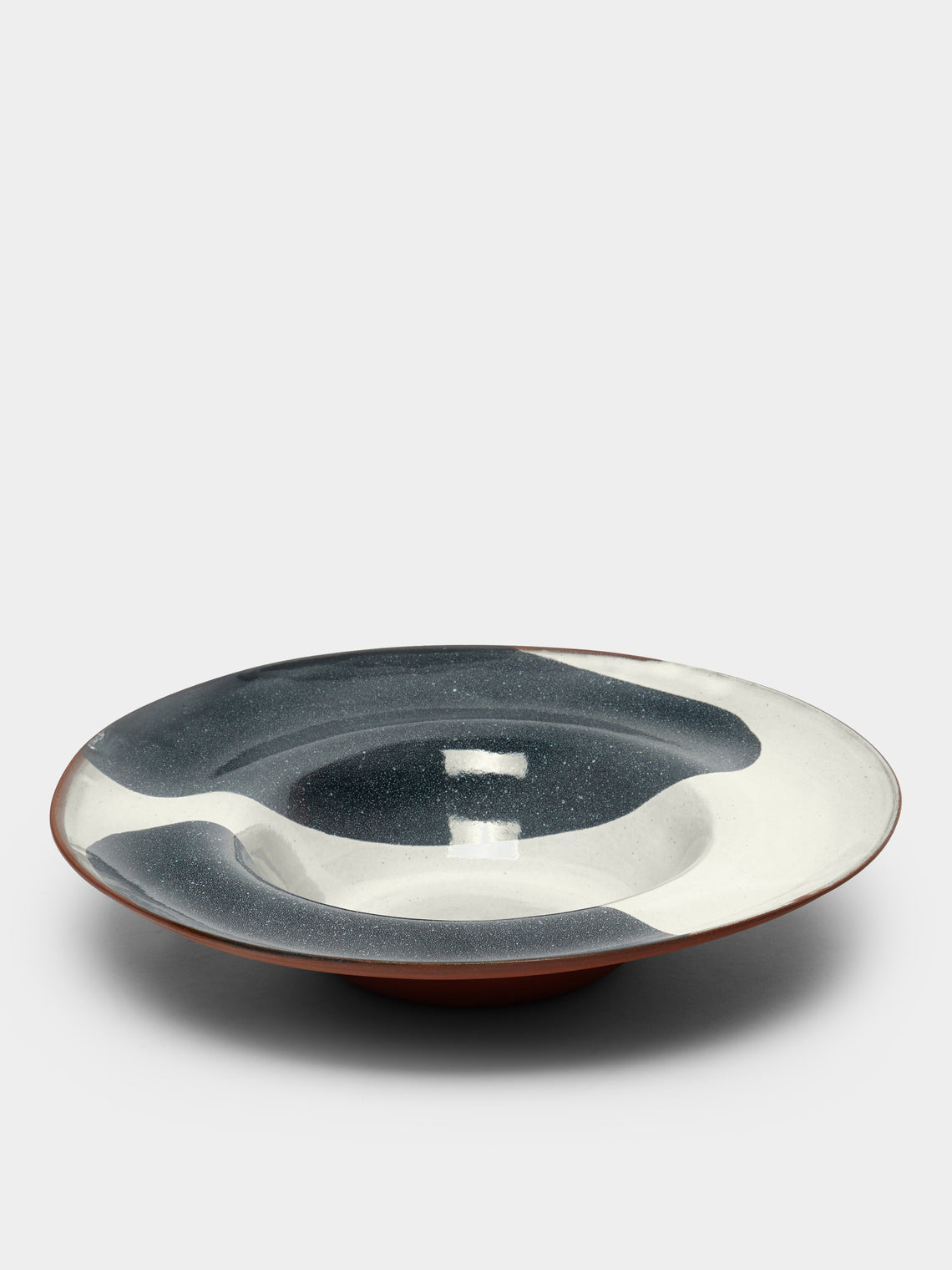 Silvia K Ceramics - Hand-Glazed Terracotta Large Rimmed Bowls (Set of 4) -  - ABASK