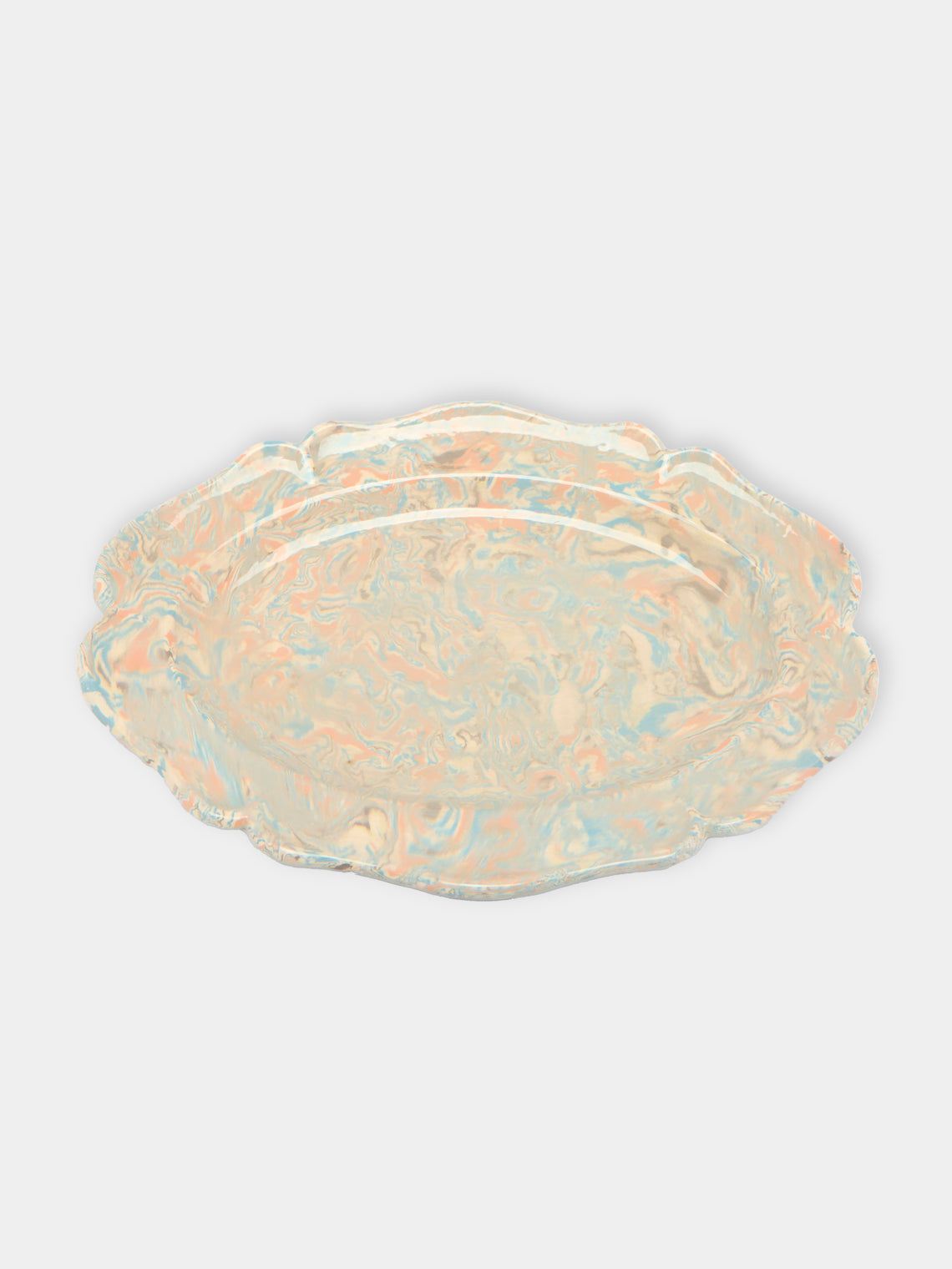 Antique and Vintage - 1950s Aptware Scalloped-Edge Platter -  - ABASK - 