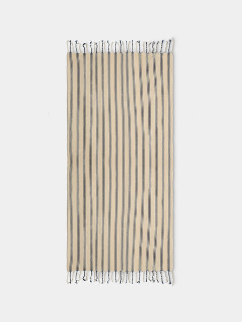 Mizar & Alcor - Sapphire Handwoven Linen and Cotton Towels (Set of 2) - Blue - ABASK