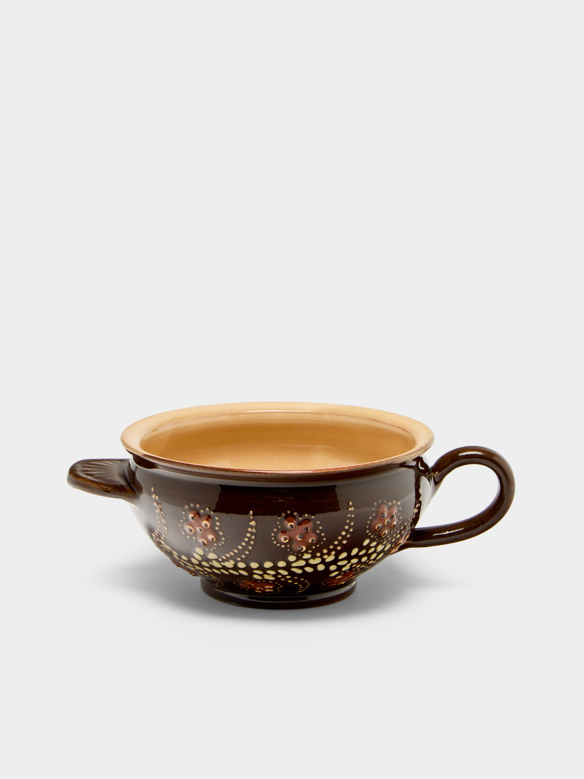 Poterie d’Évires - Flowers Hand-Painted Ceramic Mini Soup Bowls (Set of 6) - Light brown - ABASK