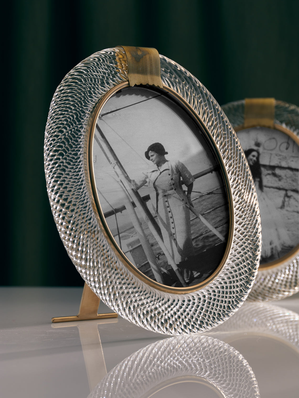 Antique and Vintage - 1960s Murano Glass Photo Frame - Clear - ABASK