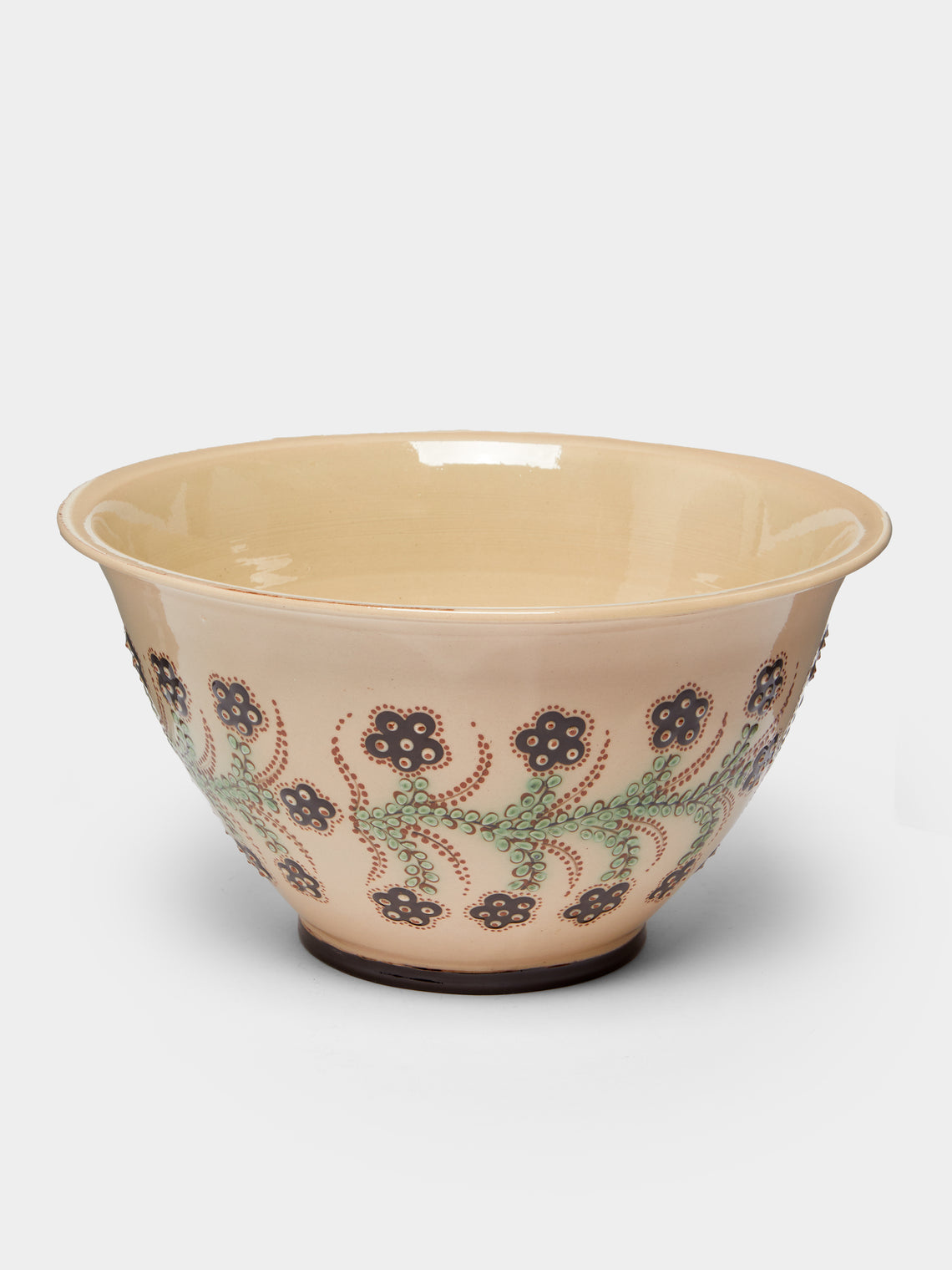 Poterie d’Évires - Flowers Hand-Painted Ceramic Salad Bowl -  - ABASK - 
