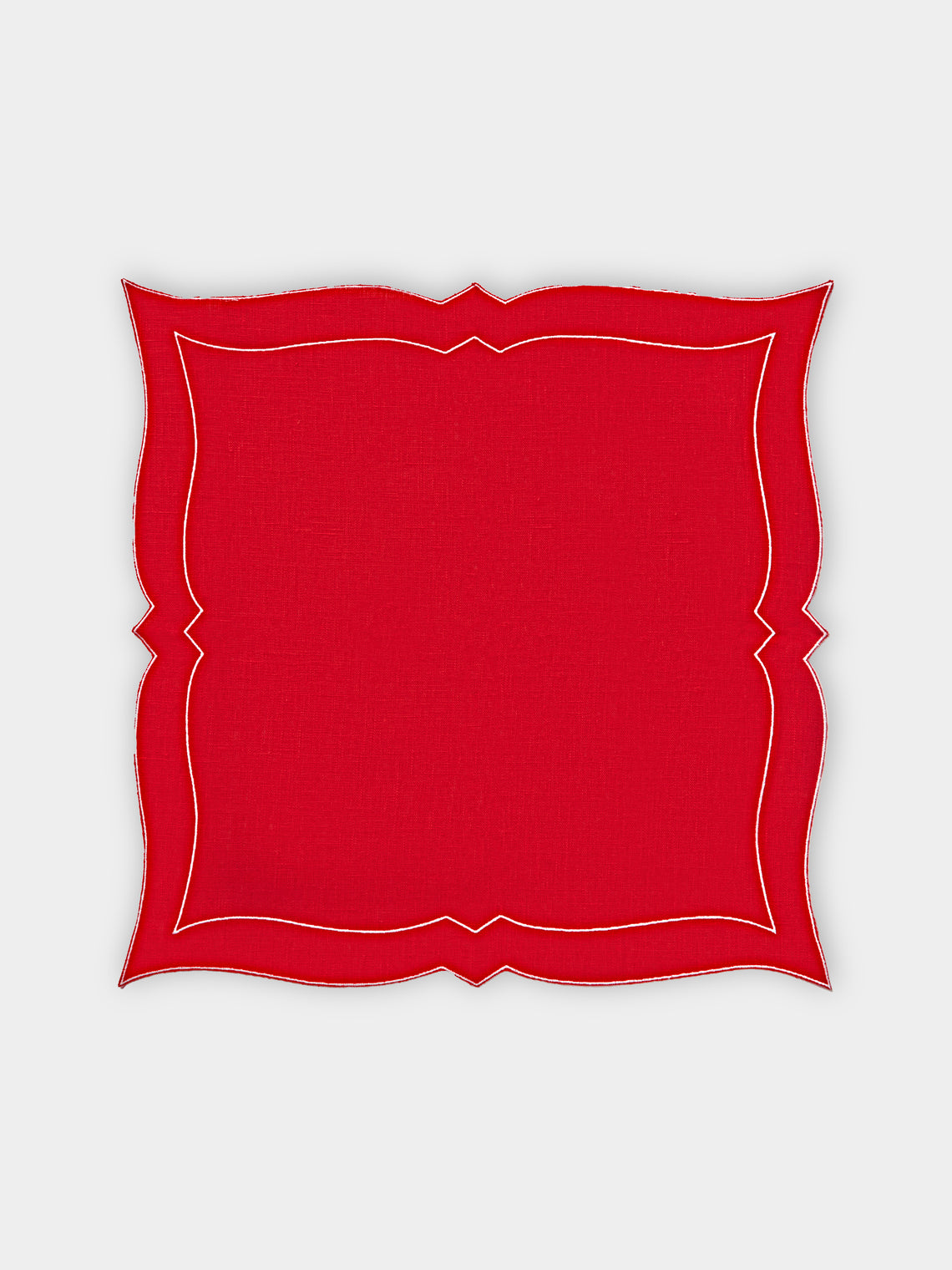 La Gallina Matta - Parentesi Linen Napkins (Set of 4) - Red - ABASK - 