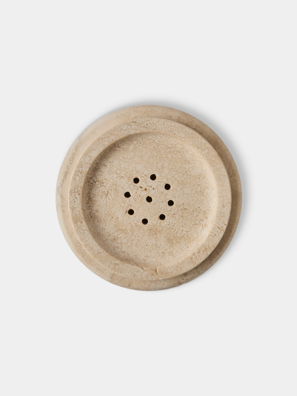 Pigment France - Courbet Travertine Soap Dish - Cream - ABASK