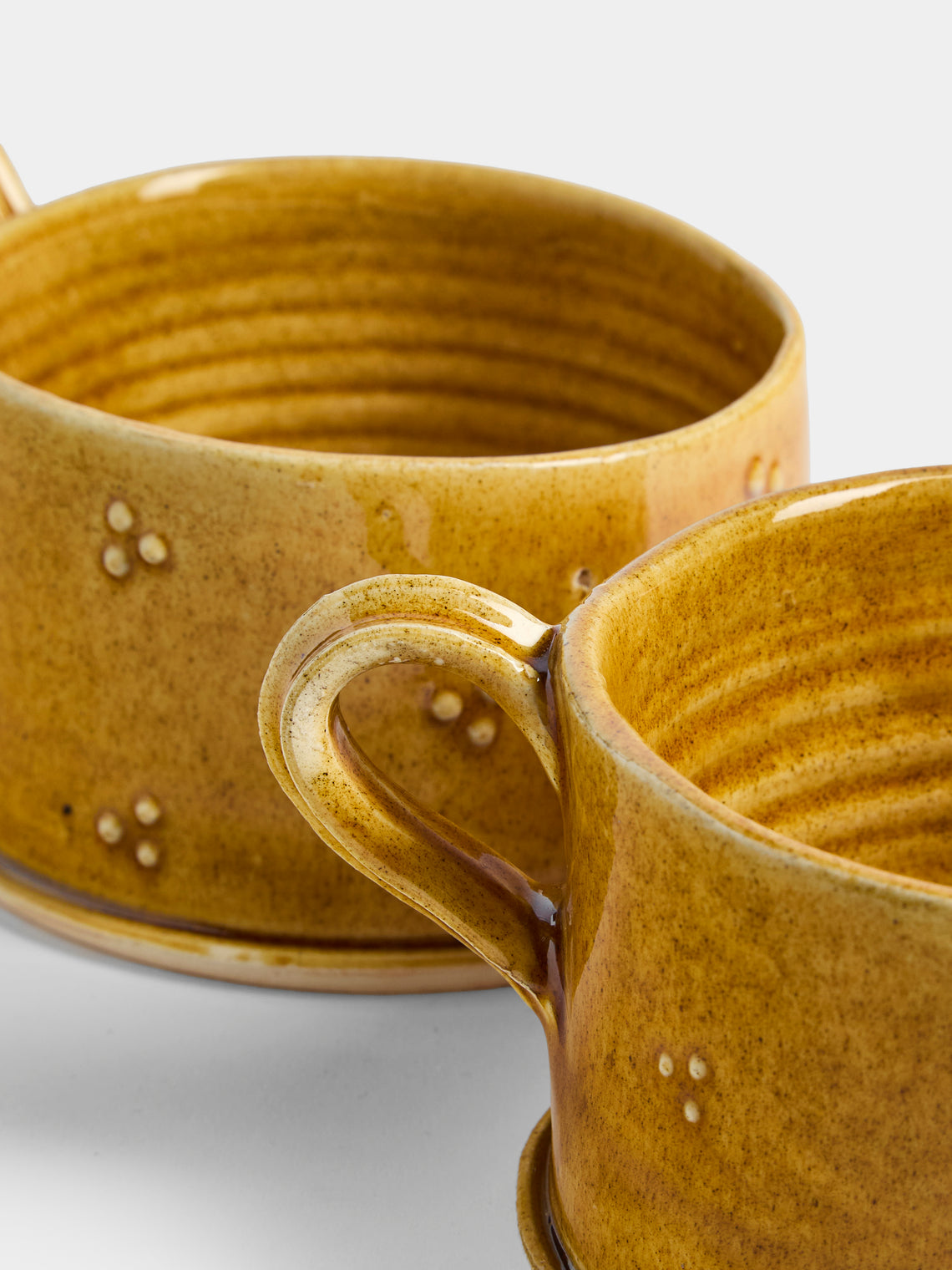 Neville Tatham - Slipware Teacups (Set of 4) - Yellow - ABASK
