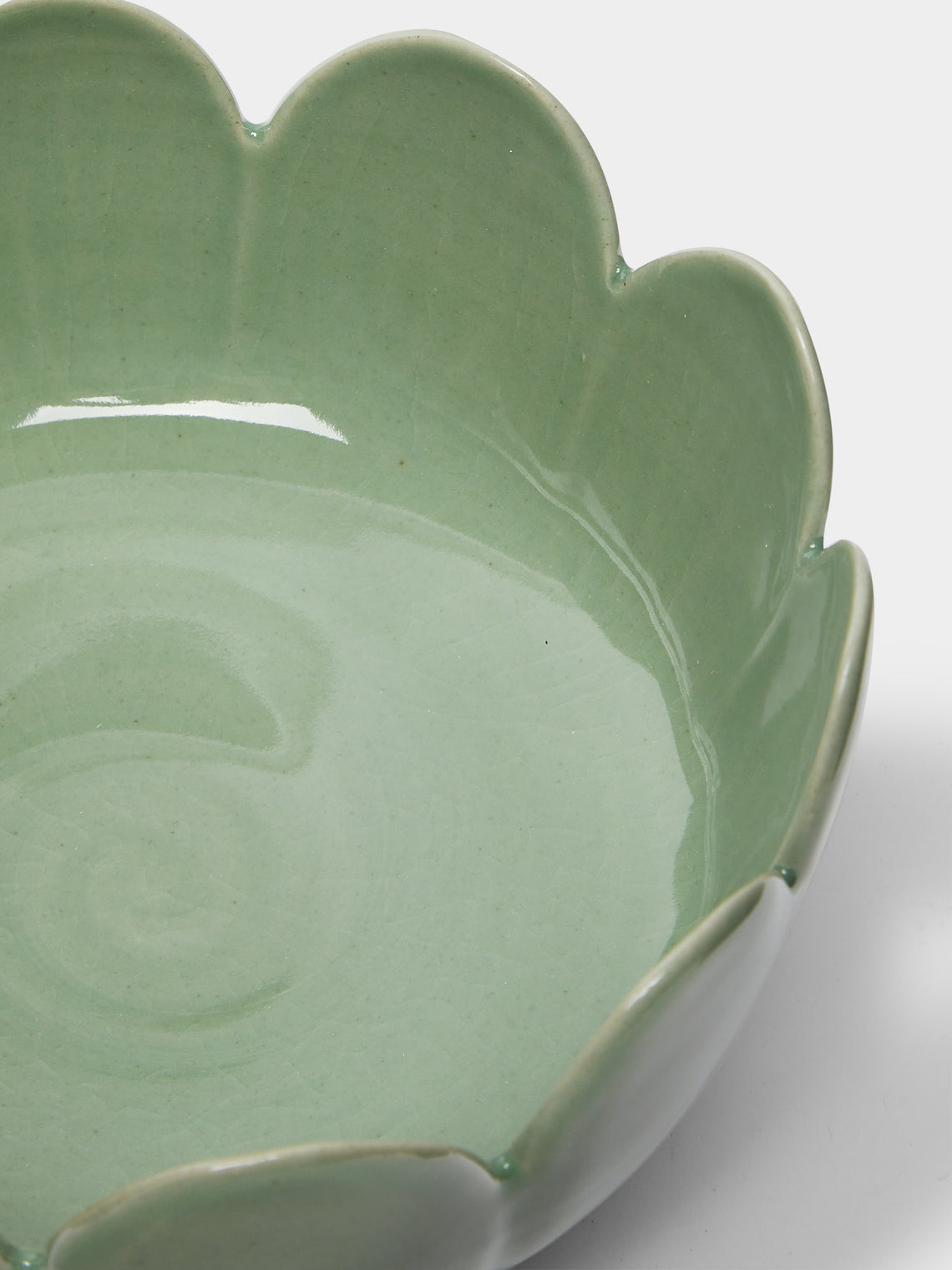 Kim Pan-ki - Celadon Scalloped Serving Bowl -  - ABASK