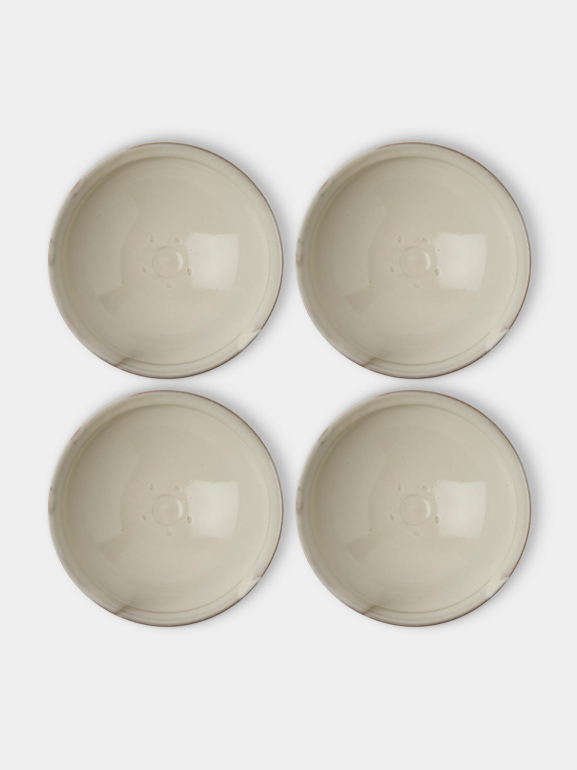 Fuminari Araga - Kohiki Slipware Shallow Bowls – 8in/21cm (Set of 4) - White - ABASK