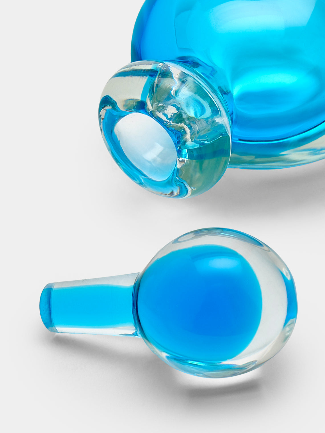 Antique and Vintage - 1950s Flavio Poli Murano Glass Perfume Bottle - Blue - ABASK