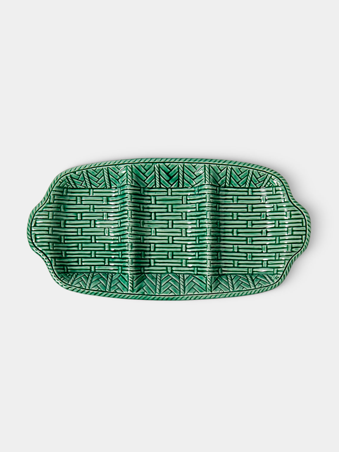 Verdolini - Palizzata Hand-Painted Ceramic Triple Appetizer Dish - Green - ABASK - 