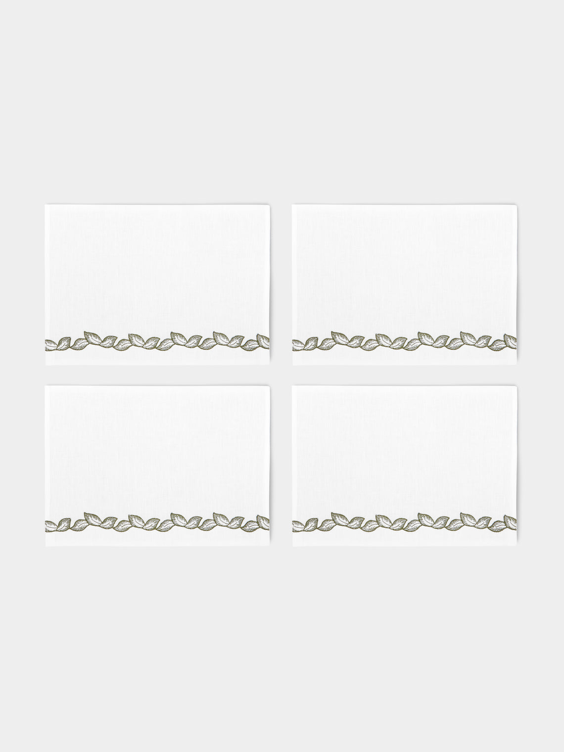 Los Encajeros - Petalos Embroidered Cotton Guest Towels (Set of 4) -  - ABASK